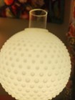 Vtg Hobnail Milk Glass Table Lamp W marble Base 23  Mcm Grannycore 50 s 