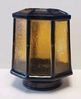 Vintage Porch Hall Foyer Light Fixture Glass Shade Globe Octagon Paneled 