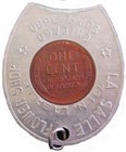 1948 Encased Lincoln Wheat Cent La Salle Flower Shop Chicago Good Luck Token