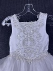 Marys Dress Girls 8 White Beaded Organza Ball Gown Flower Girl Wedding Formal