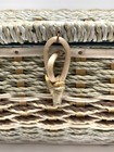 Dritz Sewing Satin Lined Box Basket Woven Wicker Handled Vintage 11x8x6