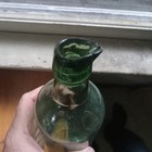 1870s Pretty Green 3 Pc Mold Blown Master Ink Bottle With Applied Pour Spout Lip