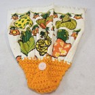 Vintage Retro Crocheted Merry Mushroom Kitchen Terrycloth Hand Towel