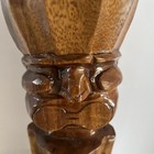 Vtg Island Hand Carved 12    Wood Hawaiian Tiki Statue War luck Polynesian Decor