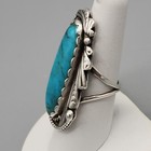 Sam Begay Navajo Sterling Silver Big Turquoise Ring Sz 8 Navajo Native American