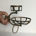Antique Solid Heavy Brass Soap Dish Cup Holder Towel Ring Architectural Salvage 