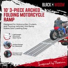 Black Widow 10  Folding Motorcycle Ramp For Pickup Truck  Arched 3 Pieces Silver