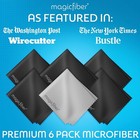 Magicfiber Microfiber Cleaning Cloth  6 Pack - Premium Cloth For Glasses  Lens  