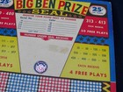 Vintage Punch Board Trade Stimulator big Ben Prize unpunched