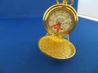 Vintage Gold Tone Pocket Watch Style Compass Click-open Latch