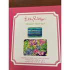 Nwt Lilly Pulitzer  life s A Party  Trinket Tray Set In Traveler s Palm Rare Htf