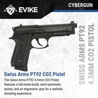 Evike Airguns - Swiss Arms Pt92 Metal Co2 Powered Blowback 4 5mm Air Pistol     