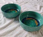 Disney Cruise Line Dcl Set Of 2 Bowls Mosaic Collection 6  Inch Teal Cereal Dish