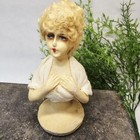 Antique Chalkware Half Doll Kc 1925 Flapper Art Deco Boudoir Pin Cushion Doll