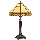 Lighting Tiffany Style Mission Table Lamp With Vintage Stained Glass Decor