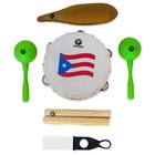 Parranda Kit Percussion With Carrying Bag - Puerto Rico Flag 8 Inches Tambour   