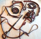 New Reddish Brown Leather Mini Small Pony Horse Driving Harness W Studs Complete