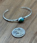 Navajo Handmade Sterling Silver Sonoran Gold Turquoise Stacker Cuff Bracelet