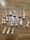 Antique Japanese Chess Set Folding Board Game Case Vtg Hand Carved 100  Complete