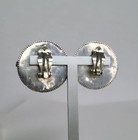 Vintage Sterling Silver Tribal Earrings African Baule Discs Clip-on Unique 