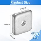 100pcs M4x15mmx3mm Square Nuts  Carbon Steel Zinc Plated Coarse Thread Nuts