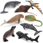 8 Pcs Ocean Sea Marine Animal Model Figures Sperm Whale Shark Fur Seal Figurines