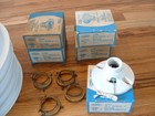 5 Hubbell 14  1970 s  Non-porcelain White Barn Industrial Light Enamel Vtg