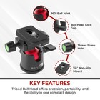 25mm Tripod Ball Head 360 Rotating 1 420 Quick Release Plate Arca Swiss
