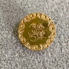 Antique Early 1800s Ornate Gilt Waterbury Button 19mm Chased Hand Etched Flat