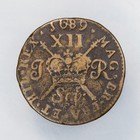 1689 Sep Ireland James Ii Brass  gun Money  Schilling