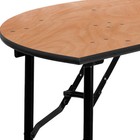 Flash Furniture Half Round Folding Table  Wood Top  Wood Grain Yt-whrft48-hf-gg