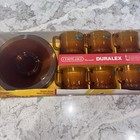 Vintage Duralex Amber Glass Espresso Cup   Saucer Set 6 Servings 12 Pieces Nib