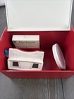 Vintage View-master Red   White Storage Box  Viewer  30 Pack Reels  Reel Holder