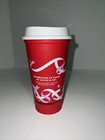 Starbucks 2021 Holiday Reusable Red Cup Ribbon Plastic Tumbler 16oz Grande