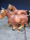 Vintage Ny Worlds Fair Lowenbrau Beer Wagon Display Horses Driver Rider Barrels