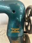 Circa 1940s German Casige Teal blue Hand Crank Toy Sewing Machine