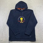 Vintsge Looney Tunes Tweety Bird Fleece Hoodie Womens Xl Navy Blue Pullover Y2k