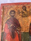 Greek Russian Saints Kosmas And Damianos Antique Painted Icon 17th-18th Century