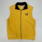 Vintage Atlantic City New Jersey Vest Adult Size L Yellow Full Zip Made Usa 90s