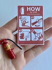 2 Pcs 1 12 Scale Red Fire Extinguisher Wall Poster Sticker Dollhouse Miniature
