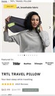 Trtl Travel Pillow Neck   Head Support Airplane Fleece Adjustable Black No Bag