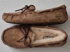 Ugg Moccasin Slippers Womens 5 Chestnut Brown Wool-lined Suede Dakota  5612 New