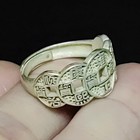 21 Mm Chinese Tibet Silver Carving Coin Pattern Ring Ancient Gift Collection