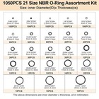 21 Size Rubber O Ring Set 1050 Pcs Black Small O Rings Assortment Kits assort   