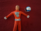 Vintage Evel Knievel Red Suit Stunt Cycle Figure W  Helmet   Correct Blue Belt    