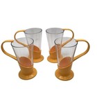  Vintage Yellow Plastic   Glass Of 4 Retro Dining