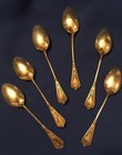 Vintage Russian Silver 875 gold Plated Coffee Spoons  1960s 