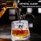 Whiskey Glasses Set Of 2  Rotatable Old Fashioned Glass  Bourbon  Cocktail  Rock