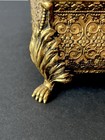 Vintage Ormolu And Beveled Glass Jewelry Casket Beautiful Feet 8   