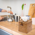 Tissue Box Cover Square Seagrass Tissue Box With Lid  Woven Tissue Box Holder Ru